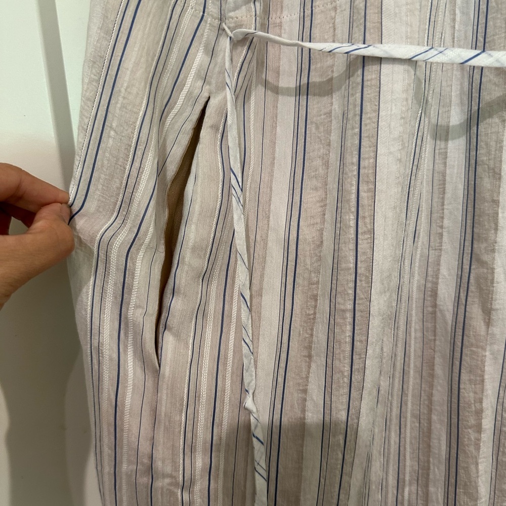 Vince Blue, White, and Tan Striped Button Down Dress - Picture 6 of 9